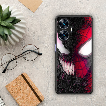 Θήκη Realme C55 Dual PopArt SpiderVenom από τη Smartfits με σχέδιο στο πίσω μέρος και μαύρο περίβλημα | Realme C55 Dual PopArt SpiderVenom Case with Colorful Back and Black Bezels