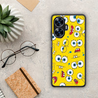 Thumbnail for Θήκη Realme C55 Dual PopArt Sponge από τη Smartfits με σχέδιο στο πίσω μέρος και μαύρο περίβλημα | Realme C55 Dual PopArt Sponge Case with Colorful Back and Black Bezels