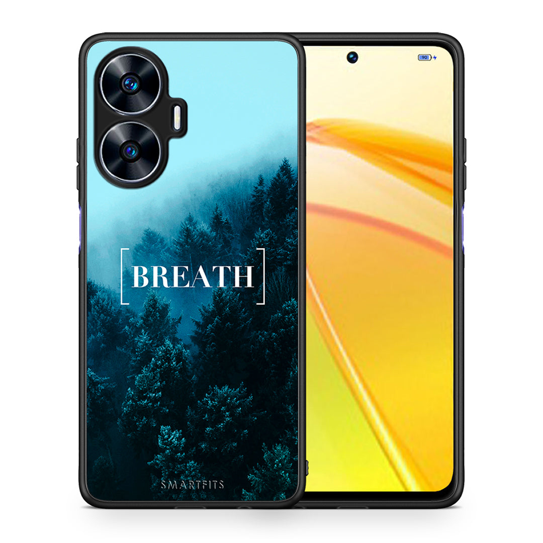 Θήκη Realme C55 Dual Quote Breath από τη Smartfits με σχέδιο στο πίσω μέρος και μαύρο περίβλημα | Realme C55 Dual Quote Breath Case with Colorful Back and Black Bezels