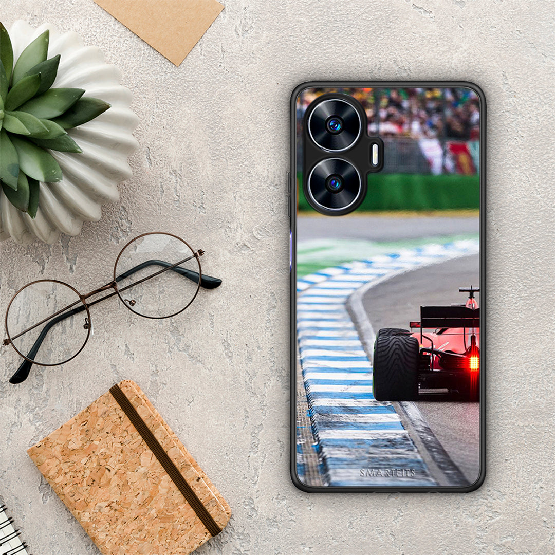 Θήκη Realme C55 Dual Racing Vibes από τη Smartfits με σχέδιο στο πίσω μέρος και μαύρο περίβλημα | Realme C55 Dual Racing Vibes Case with Colorful Back and Black Bezels