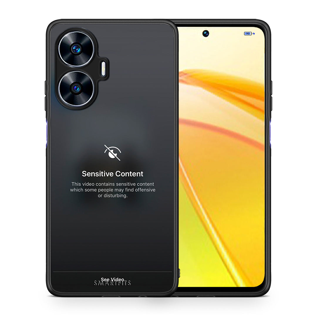 Θήκη Realme C55 Dual Sensitive Content από τη Smartfits με σχέδιο στο πίσω μέρος και μαύρο περίβλημα | Realme C55 Dual Sensitive Content Case with Colorful Back and Black Bezels