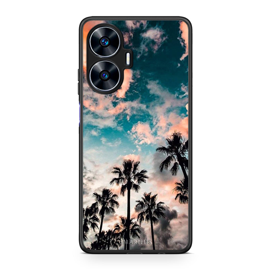 Θήκη Realme C55 Dual Summer Sky από τη Smartfits με σχέδιο στο πίσω μέρος και μαύρο περίβλημα | Realme C55 Dual Summer Sky Case with Colorful Back and Black Bezels