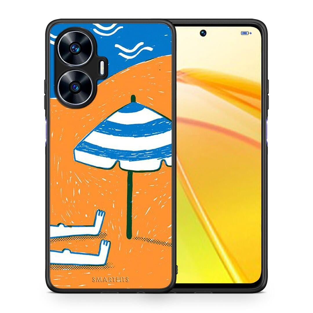 Θήκη Realme C55 Dual Summering από τη Smartfits με σχέδιο στο πίσω μέρος και μαύρο περίβλημα | Realme C55 Dual Summering Case with Colorful Back and Black Bezels