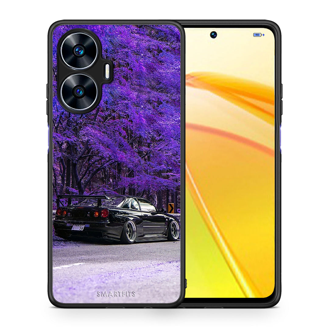 Θήκη Realme C55 Dual Super Car από τη Smartfits με σχέδιο στο πίσω μέρος και μαύρο περίβλημα | Realme C55 Dual Super Car Case with Colorful Back and Black Bezels