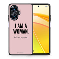 Thumbnail for Θήκη Realme C55 Dual Superpower Woman από τη Smartfits με σχέδιο στο πίσω μέρος και μαύρο περίβλημα | Realme C55 Dual Superpower Woman Case with Colorful Back and Black Bezels