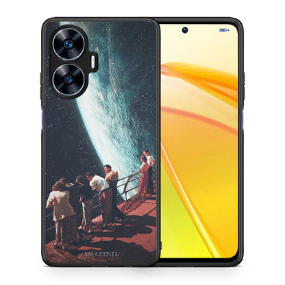 Θήκη Realme C55 Dual Surreal View από τη Smartfits με σχέδιο στο πίσω μέρος και μαύρο περίβλημα | Realme C55 Dual Surreal View Case with Colorful Back and Black Bezels