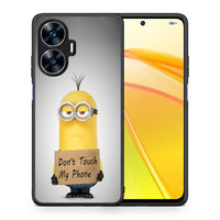 Thumbnail for Θήκη Realme C55 Dual Text Minion από τη Smartfits με σχέδιο στο πίσω μέρος και μαύρο περίβλημα | Realme C55 Dual Text Minion Case with Colorful Back and Black Bezels