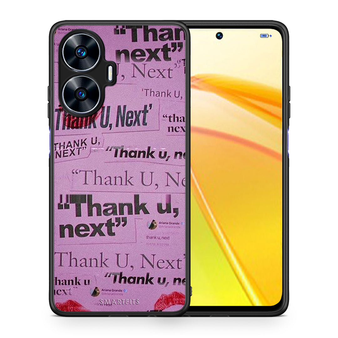 Θήκη Realme C55 Dual Thank You Next από τη Smartfits με σχέδιο στο πίσω μέρος και μαύρο περίβλημα | Realme C55 Dual Thank You Next Case with Colorful Back and Black Bezels