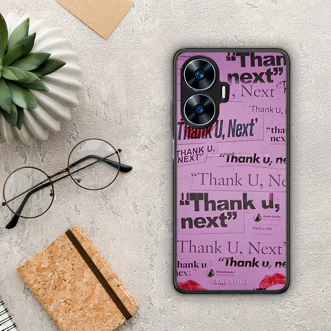 Θήκη Realme C55 Dual Thank You Next από τη Smartfits με σχέδιο στο πίσω μέρος και μαύρο περίβλημα | Realme C55 Dual Thank You Next Case with Colorful Back and Black Bezels