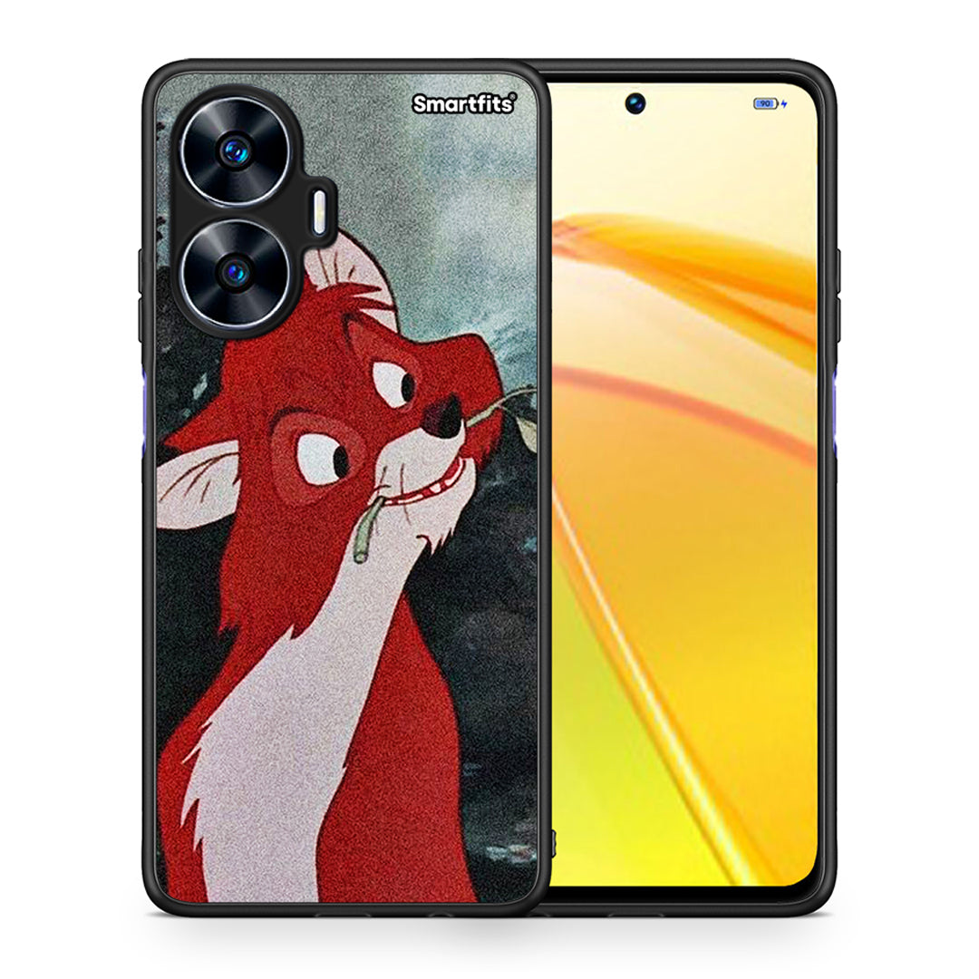 Θήκη Realme C55 Dual Tod And Vixey Love 1 από τη Smartfits με σχέδιο στο πίσω μέρος και μαύρο περίβλημα | Realme C55 Dual Tod And Vixey Love 1 Case with Colorful Back and Black Bezels