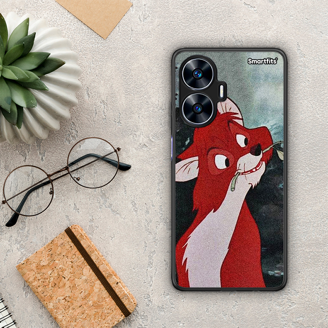 Θήκη Realme C55 Dual Tod And Vixey Love 1 από τη Smartfits με σχέδιο στο πίσω μέρος και μαύρο περίβλημα | Realme C55 Dual Tod And Vixey Love 1 Case with Colorful Back and Black Bezels