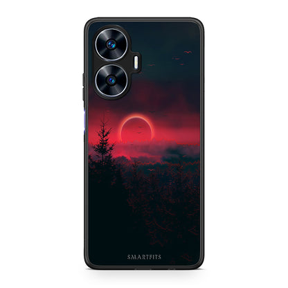 Θήκη Realme C55 Dual Tropic Sunset από τη Smartfits με σχέδιο στο πίσω μέρος και μαύρο περίβλημα | Realme C55 Dual Tropic Sunset Case with Colorful Back and Black Bezels