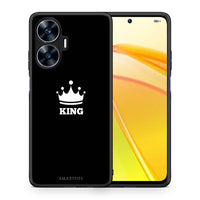 Thumbnail for Θήκη Realme C55 Dual Valentine King από τη Smartfits με σχέδιο στο πίσω μέρος και μαύρο περίβλημα | Realme C55 Dual Valentine King Case with Colorful Back and Black Bezels