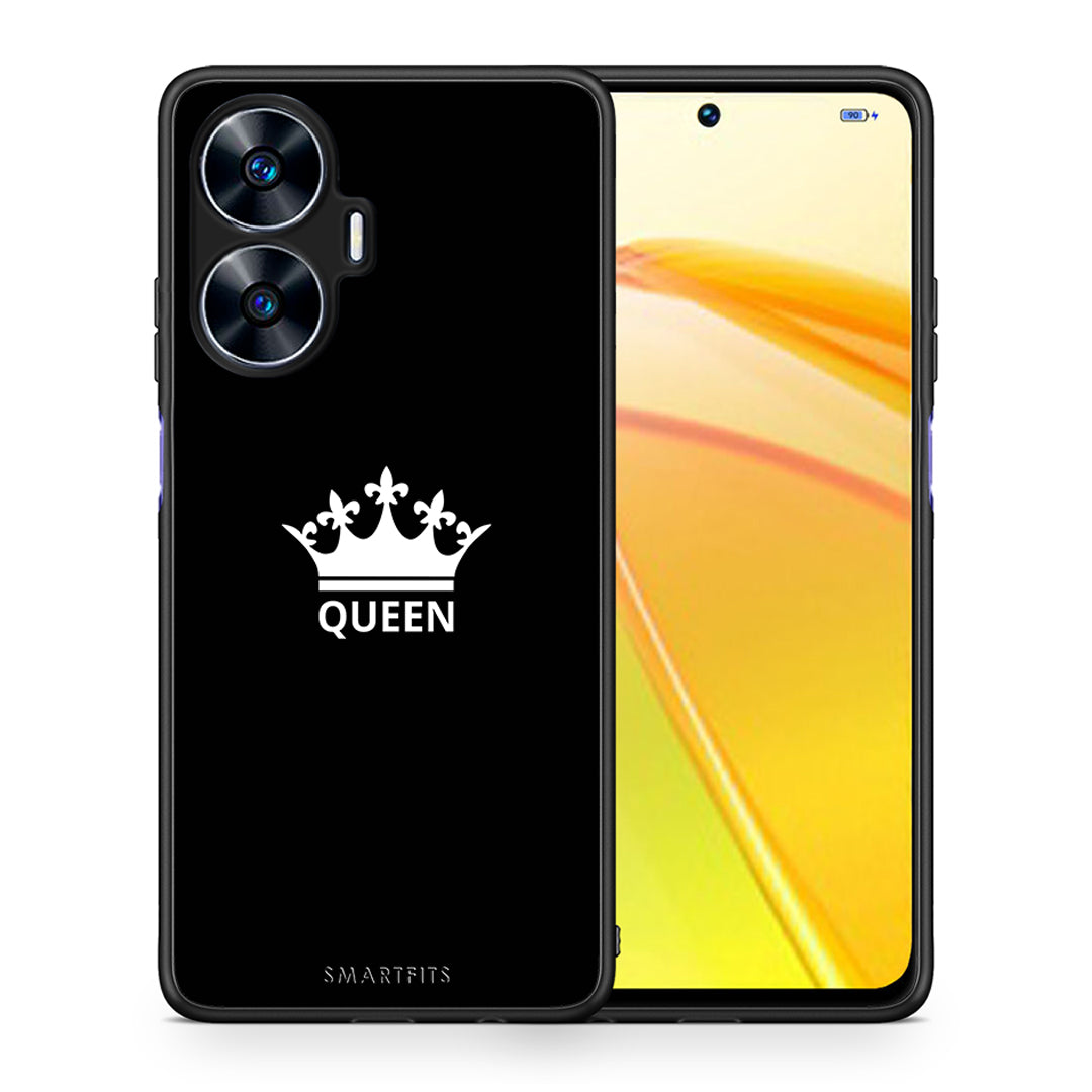 Θήκη Realme C55 Dual Valentine Queen από τη Smartfits με σχέδιο στο πίσω μέρος και μαύρο περίβλημα | Realme C55 Dual Valentine Queen Case with Colorful Back and Black Bezels