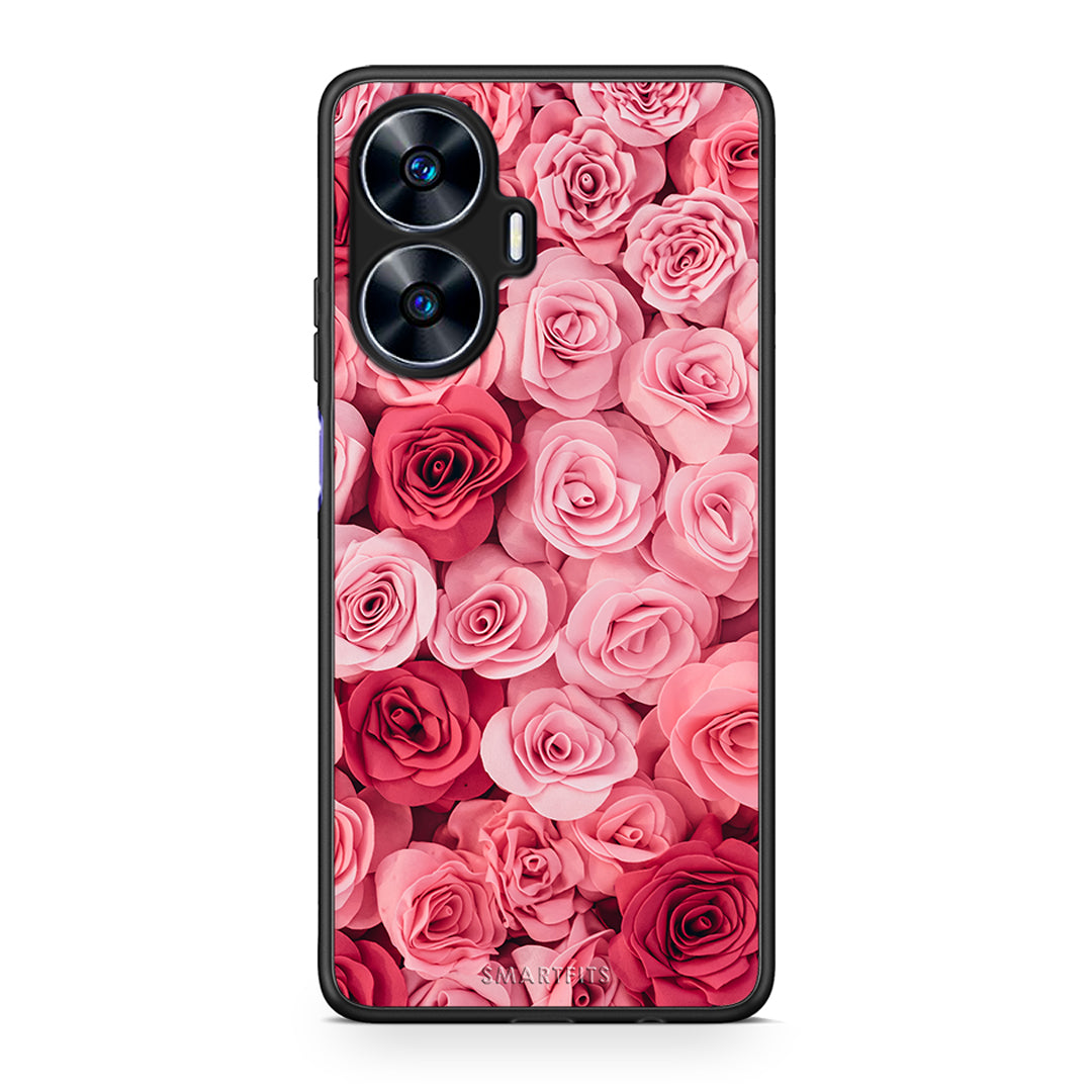 Θήκη Realme C55 Dual Valentine RoseGarden από τη Smartfits με σχέδιο στο πίσω μέρος και μαύρο περίβλημα | Realme C55 Dual Valentine RoseGarden Case with Colorful Back and Black Bezels