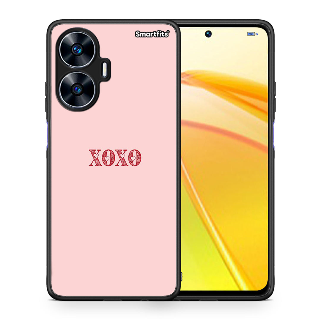 Θήκη Realme C55 Dual XOXO Love από τη Smartfits με σχέδιο στο πίσω μέρος και μαύρο περίβλημα | Realme C55 Dual XOXO Love Case with Colorful Back and Black Bezels