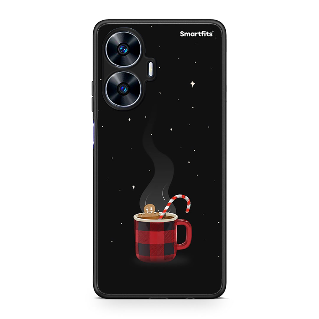 Θήκη Realme C55 Dual Xmas Bathing από τη Smartfits με σχέδιο στο πίσω μέρος και μαύρο περίβλημα | Realme C55 Dual Xmas Bathing Case with Colorful Back and Black Bezels