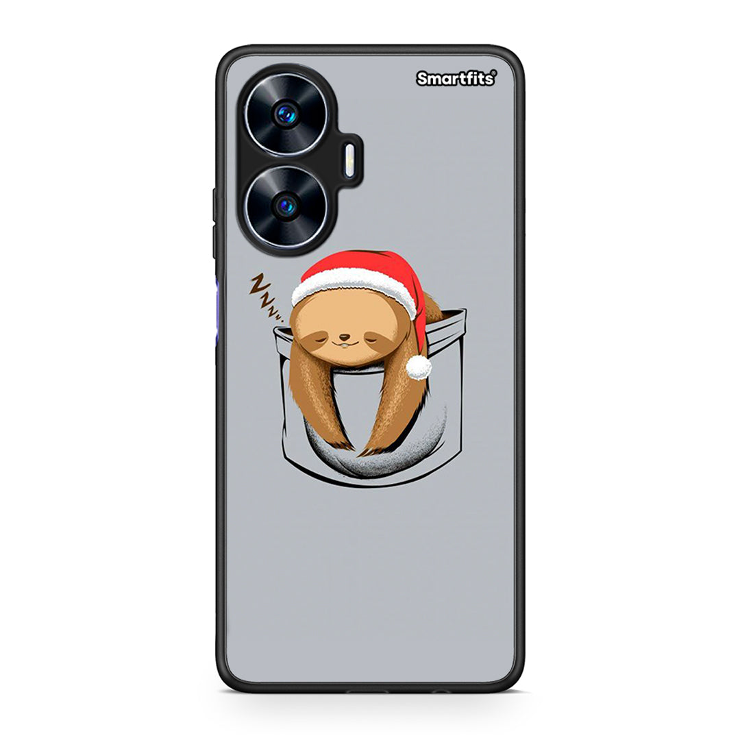 Θήκη Realme C55 Dual Xmas Zzzz από τη Smartfits με σχέδιο στο πίσω μέρος και μαύρο περίβλημα | Realme C55 Dual Xmas Zzzz Case with Colorful Back and Black Bezels