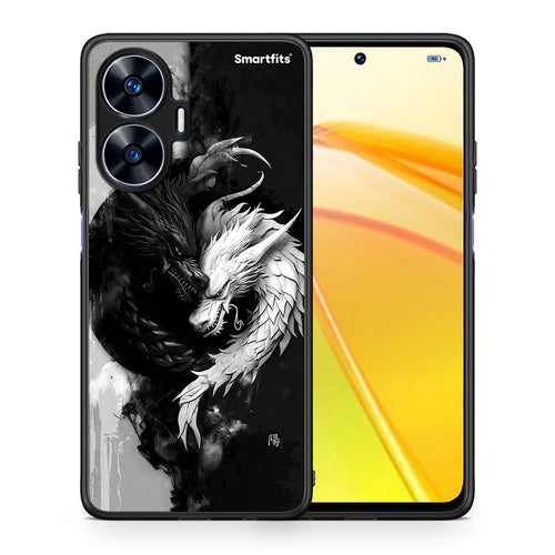 Θήκη Realme C55 Dual Yin Yang από τη Smartfits με σχέδιο στο πίσω μέρος και μαύρο περίβλημα | Realme C55 Dual Yin Yang Case with Colorful Back and Black Bezels