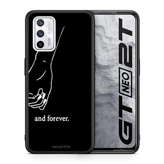 Θήκη Αγίου Βαλεντίνου Realme GT Always & Forever 2 από τη Smartfits με σχέδιο στο πίσω μέρος και μαύρο περίβλημα | Realme GT Always & Forever 2 case with colorful back and black bezels