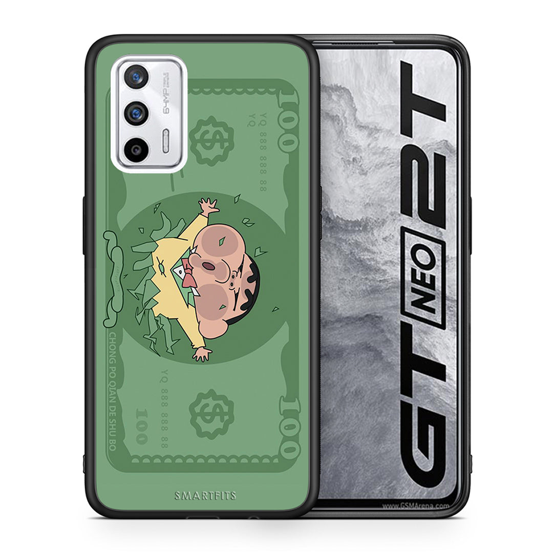 Θήκη Αγίου Βαλεντίνου Realme GT Big Money από τη Smartfits με σχέδιο στο πίσω μέρος και μαύρο περίβλημα | Realme GT Big Money case with colorful back and black bezels