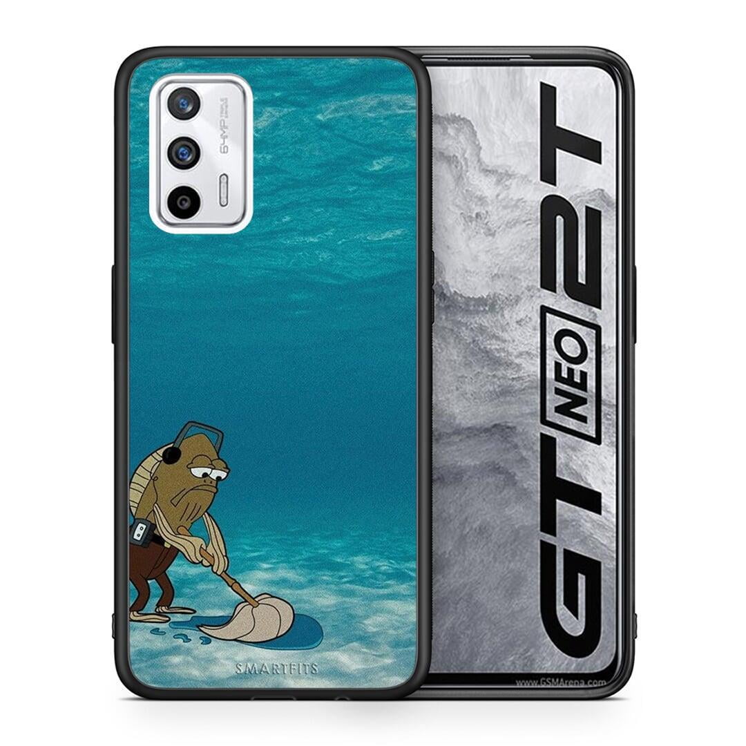 Θήκη Realme GT Clean The Ocean από τη Smartfits με σχέδιο στο πίσω μέρος και μαύρο περίβλημα | Realme GT Clean The Ocean case with colorful back and black bezels