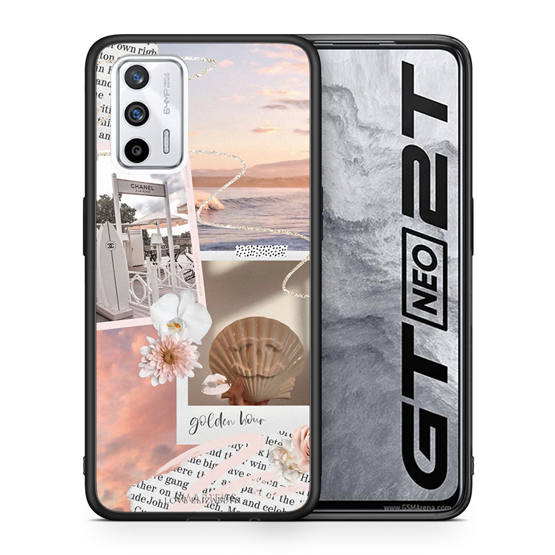 Θήκη Αγίου Βαλεντίνου Realme GT Golden Hour από τη Smartfits με σχέδιο στο πίσω μέρος και μαύρο περίβλημα | Realme GT Golden Hour case with colorful back and black bezels