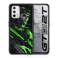 Thumbnail for Θήκη Αγίου Βαλεντίνου Realme GT Green Soldier από τη Smartfits με σχέδιο στο πίσω μέρος και μαύρο περίβλημα | Realme GT Green Soldier case with colorful back and black bezels