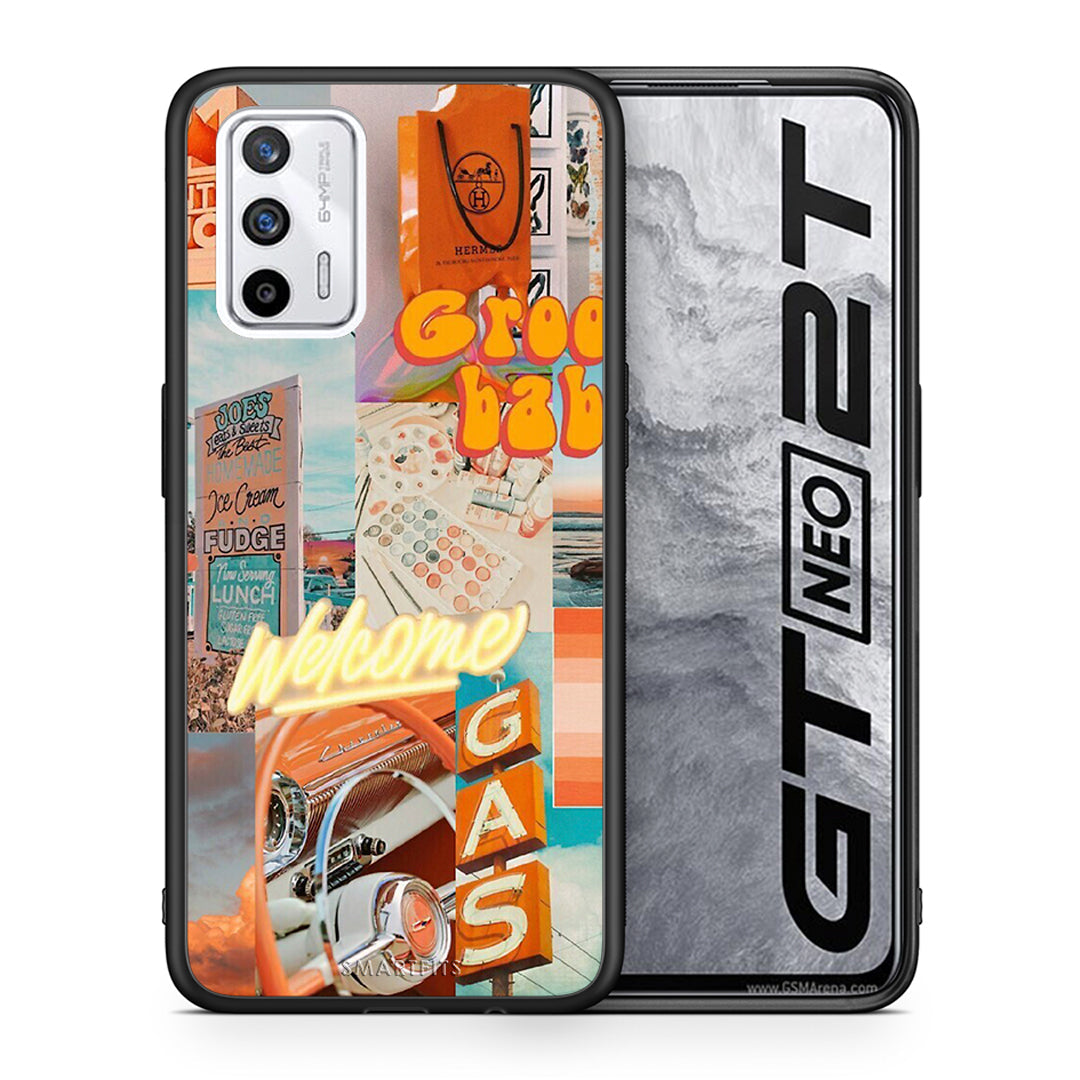 Θήκη Αγίου Βαλεντίνου Realme GT Groovy Babe από τη Smartfits με σχέδιο στο πίσω μέρος και μαύρο περίβλημα | Realme GT Groovy Babe case with colorful back and black bezels