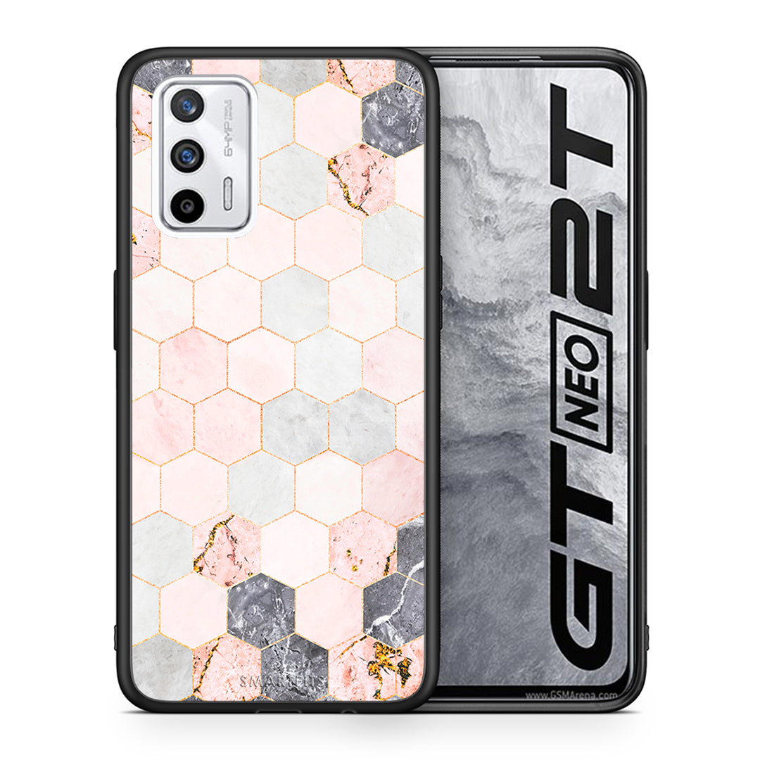 Marble Hexagon Pink - Realme GT θήκη