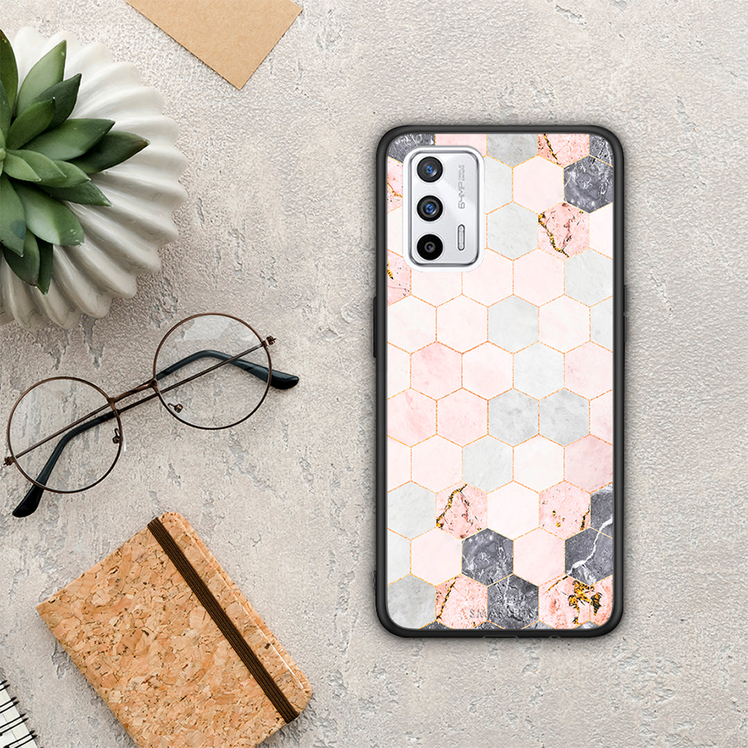 Marble Hexagon Pink - Realme GT θήκη