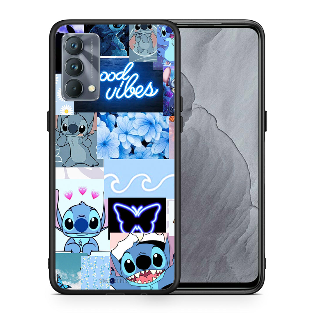 Θήκη Αγίου Βαλεντίνου Realme GT Master Collage Good Vibes από τη Smartfits με σχέδιο στο πίσω μέρος και μαύρο περίβλημα | Realme GT Master Collage Good Vibes case with colorful back and black bezels