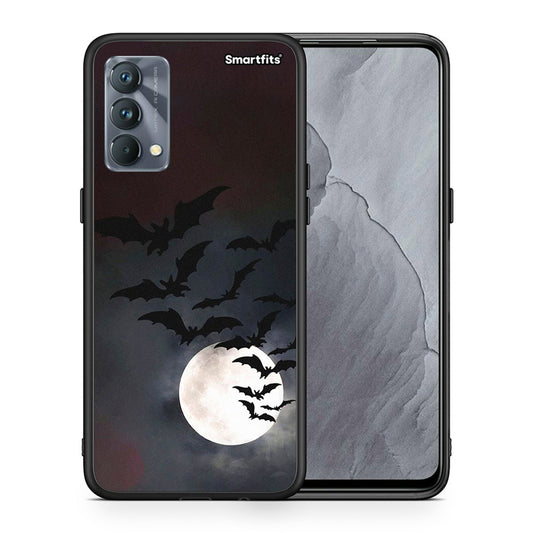 Θήκη Realme GT Master Halloween Bat Night από τη Smartfits με σχέδιο στο πίσω μέρος και μαύρο περίβλημα | Realme GT Master Halloween Bat Night case with colorful back and black bezels
