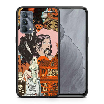 Θήκη Realme GT Master Halloween Collage από τη Smartfits με σχέδιο στο πίσω μέρος και μαύρο περίβλημα | Realme GT Master Halloween Collage case with colorful back and black bezels