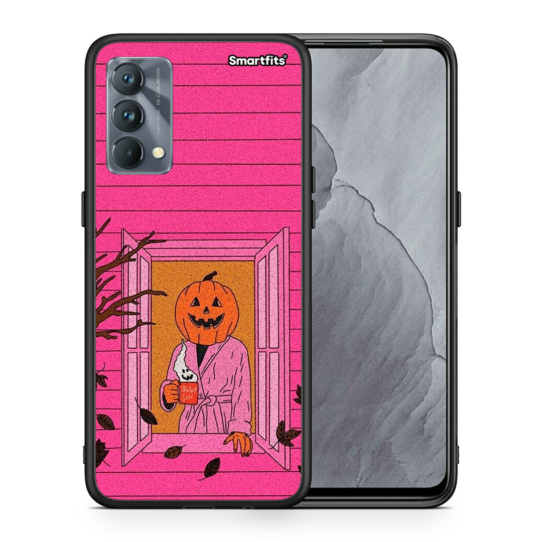 Θήκη Realme GT Master Halloween Pumpkin Lady από τη Smartfits με σχέδιο στο πίσω μέρος και μαύρο περίβλημα | Realme GT Master Halloween Pumpkin Lady case with colorful back and black bezels