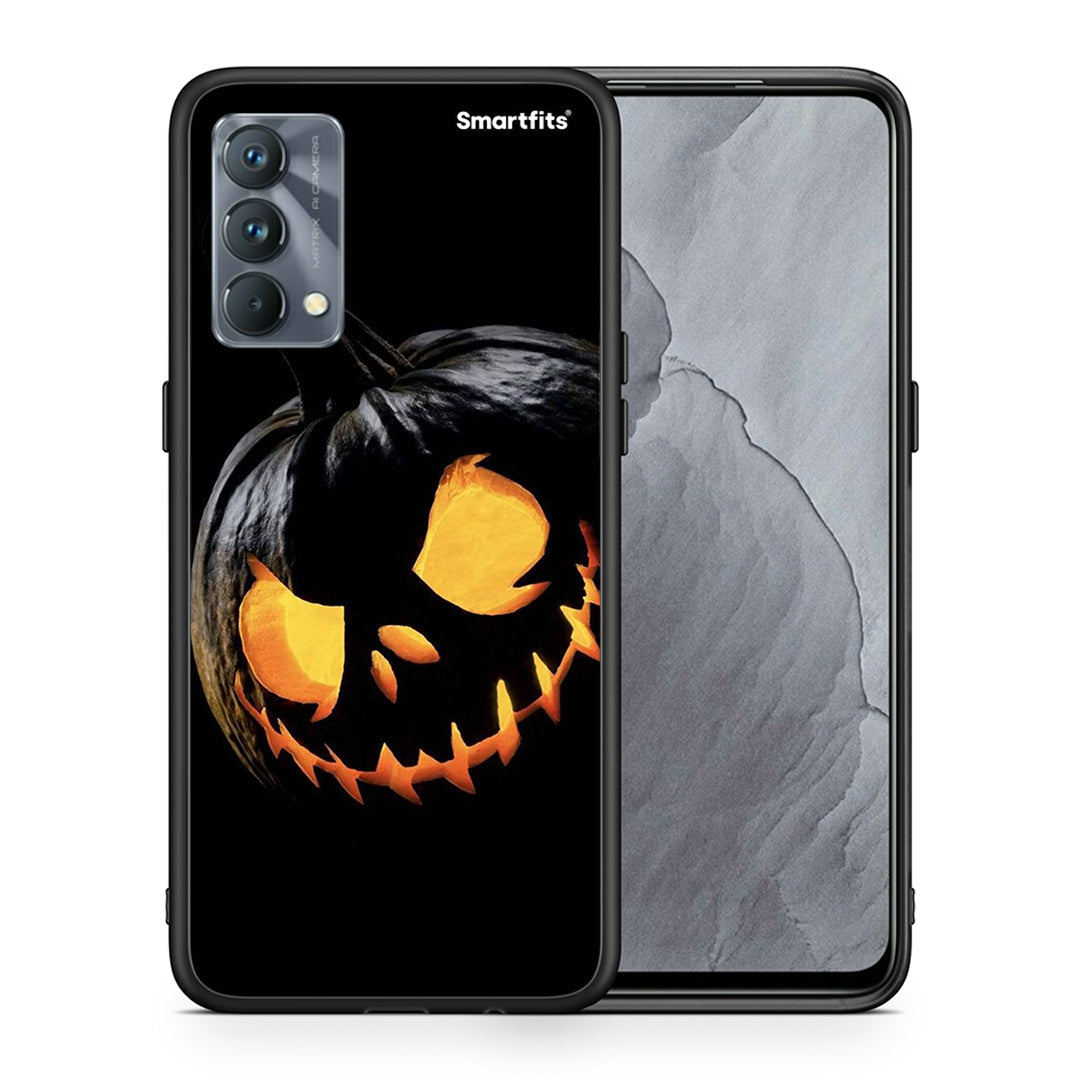 Θήκη Realme GT Master Halloween Scary Pumpkin από τη Smartfits με σχέδιο στο πίσω μέρος και μαύρο περίβλημα | Realme GT Master Halloween Scary Pumpkin case with colorful back and black bezels