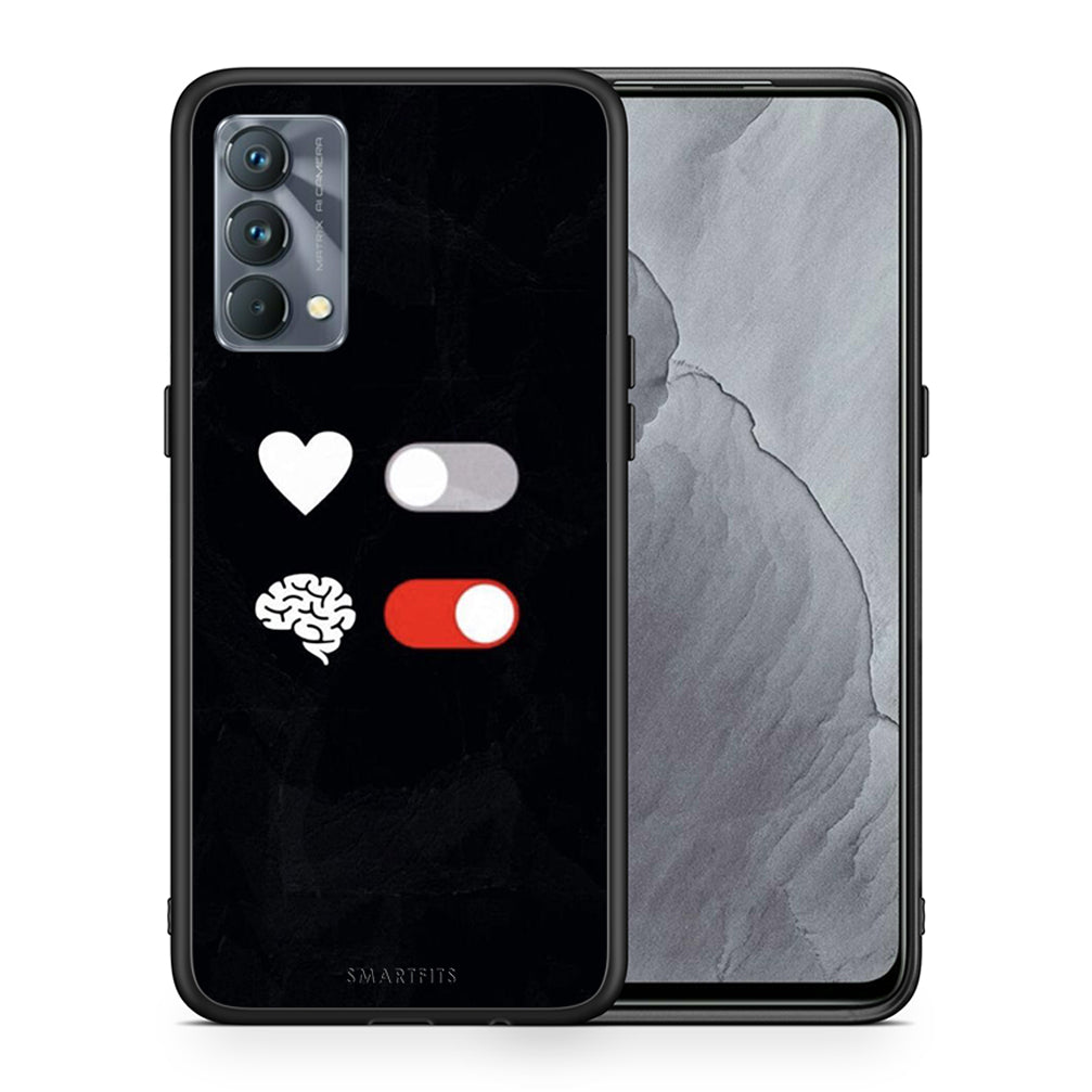 Θήκη Αγίου Βαλεντίνου Realme GT Master Heart Vs Brain από τη Smartfits με σχέδιο στο πίσω μέρος και μαύρο περίβλημα | Realme GT Master Heart Vs Brain case with colorful back and black bezels