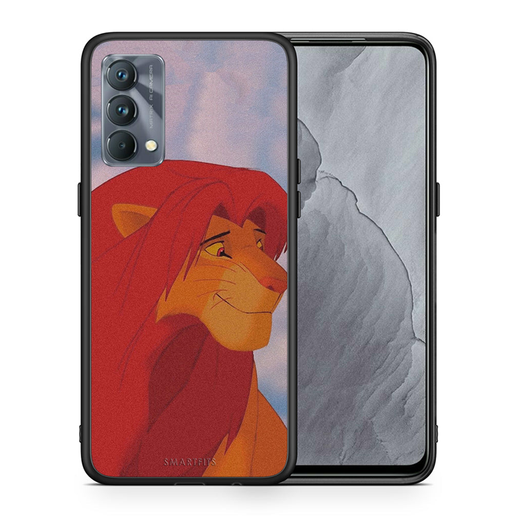 Θήκη Αγίου Βαλεντίνου Realme GT Master Lion Love 1 από τη Smartfits με σχέδιο στο πίσω μέρος και μαύρο περίβλημα | Realme GT Master Lion Love 1 case with colorful back and black bezels