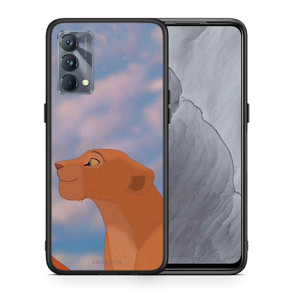 Θήκη Αγίου Βαλεντίνου Realme GT Master Lion Love 2 από τη Smartfits με σχέδιο στο πίσω μέρος και μαύρο περίβλημα | Realme GT Master Lion Love 2 case with colorful back and black bezels