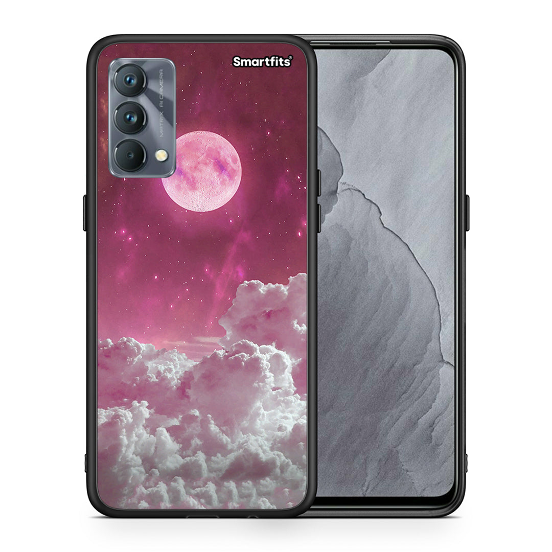 Θήκη Realme GT Master Pink Moon από τη Smartfits με σχέδιο στο πίσω μέρος και μαύρο περίβλημα | Realme GT Master Pink Moon case with colorful back and black bezels