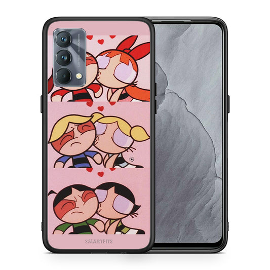 Θήκη Αγίου Βαλεντίνου Realme GT Master Puff Love από τη Smartfits με σχέδιο στο πίσω μέρος και μαύρο περίβλημα | Realme GT Master Puff Love case with colorful back and black bezels