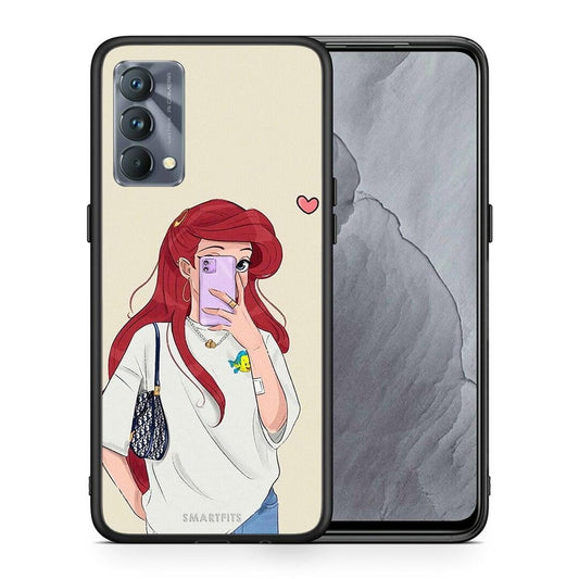 Θήκη Realme GT Master Walking Mermaid από τη Smartfits με σχέδιο στο πίσω μέρος και μαύρο περίβλημα | Realme GT Master Walking Mermaid case with colorful back and black bezels