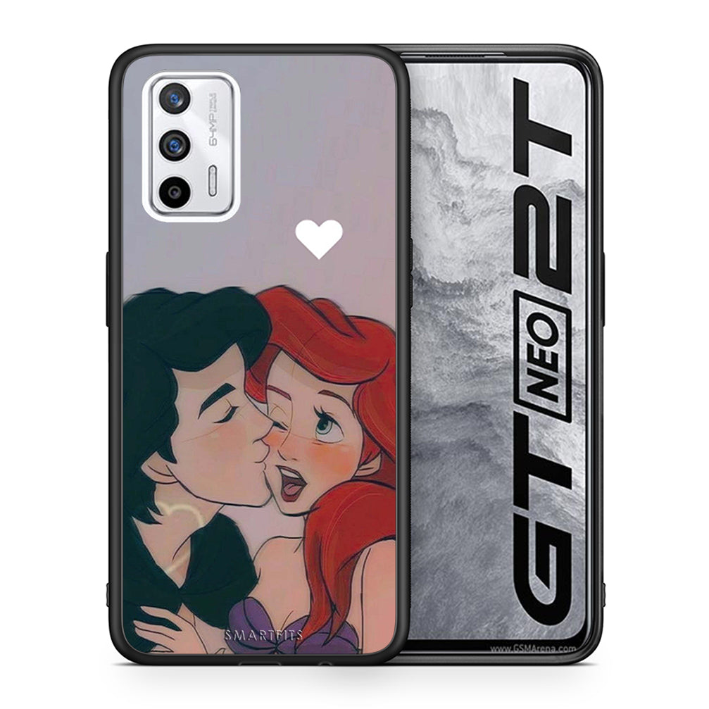 Θήκη Αγίου Βαλεντίνου Realme GT Mermaid Love από τη Smartfits με σχέδιο στο πίσω μέρος και μαύρο περίβλημα | Realme GT Mermaid Love case with colorful back and black bezels