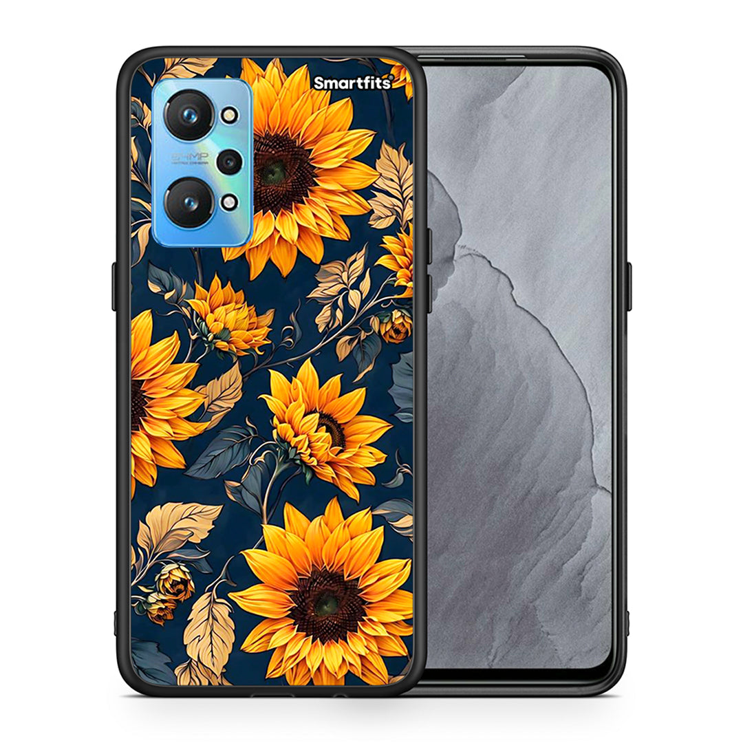 Θήκη Realme GT Neo 2 Autumn Sunflowers από τη Smartfits με σχέδιο στο πίσω μέρος και μαύρο περίβλημα | Realme GT Neo 2 Autumn Sunflowers case with colorful back and black bezels