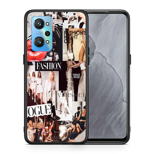 Θήκη Αγίου Βαλεντίνου Realme GT Neo 2 Collage Fashion από τη Smartfits με σχέδιο στο πίσω μέρος και μαύρο περίβλημα | Realme GT Neo 2 Collage Fashion case with colorful back and black bezels