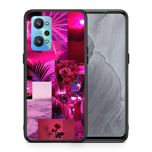 Θήκη Αγίου Βαλεντίνου Realme GT Neo 2 Collage Red Roses από τη Smartfits με σχέδιο στο πίσω μέρος και μαύρο περίβλημα | Realme GT Neo 2 Collage Red Roses case with colorful back and black bezels