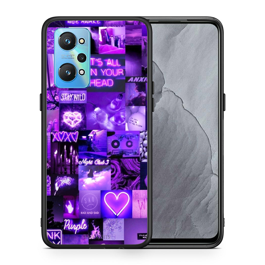 Θήκη Αγίου Βαλεντίνου Realme GT Neo 2 Collage Stay Wild από τη Smartfits με σχέδιο στο πίσω μέρος και μαύρο περίβλημα | Realme GT Neo 2 Collage Stay Wild case with colorful back and black bezels