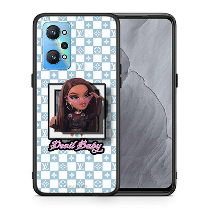 Θήκη Αγίου Βαλεντίνου Realme GT Neo 2 Devil Baby από τη Smartfits με σχέδιο στο πίσω μέρος και μαύρο περίβλημα | Realme GT Neo 2 Devil Baby case with colorful back and black bezels