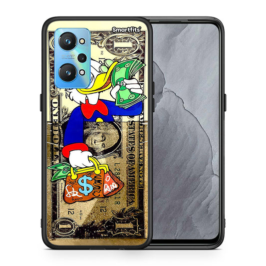 Θήκη Realme GT Neo 2 Duck Money από τη Smartfits με σχέδιο στο πίσω μέρος και μαύρο περίβλημα | Realme GT Neo 2 Duck Money case with colorful back and black bezels