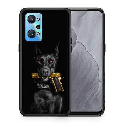 Θήκη Αγίου Βαλεντίνου Realme GT Neo 2 Golden Gun από τη Smartfits με σχέδιο στο πίσω μέρος και μαύρο περίβλημα | Realme GT Neo 2 Golden Gun case with colorful back and black bezels